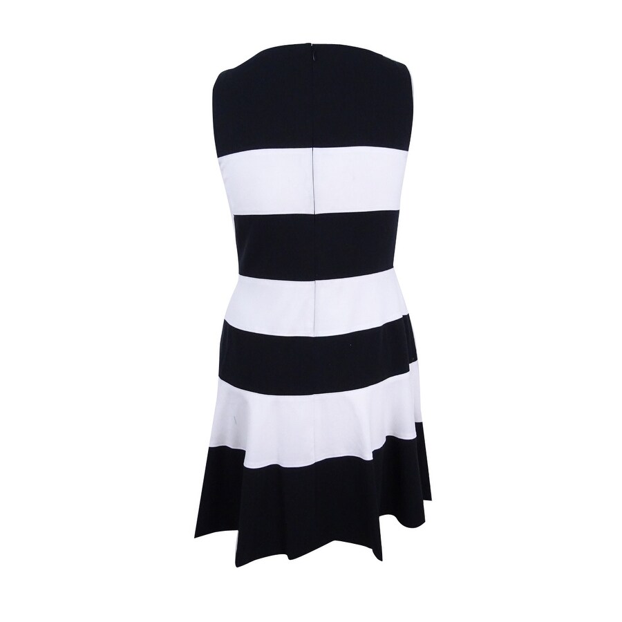 Shop Lauren Ralph Lauren Women S Striped Fit And Flare Dress 12