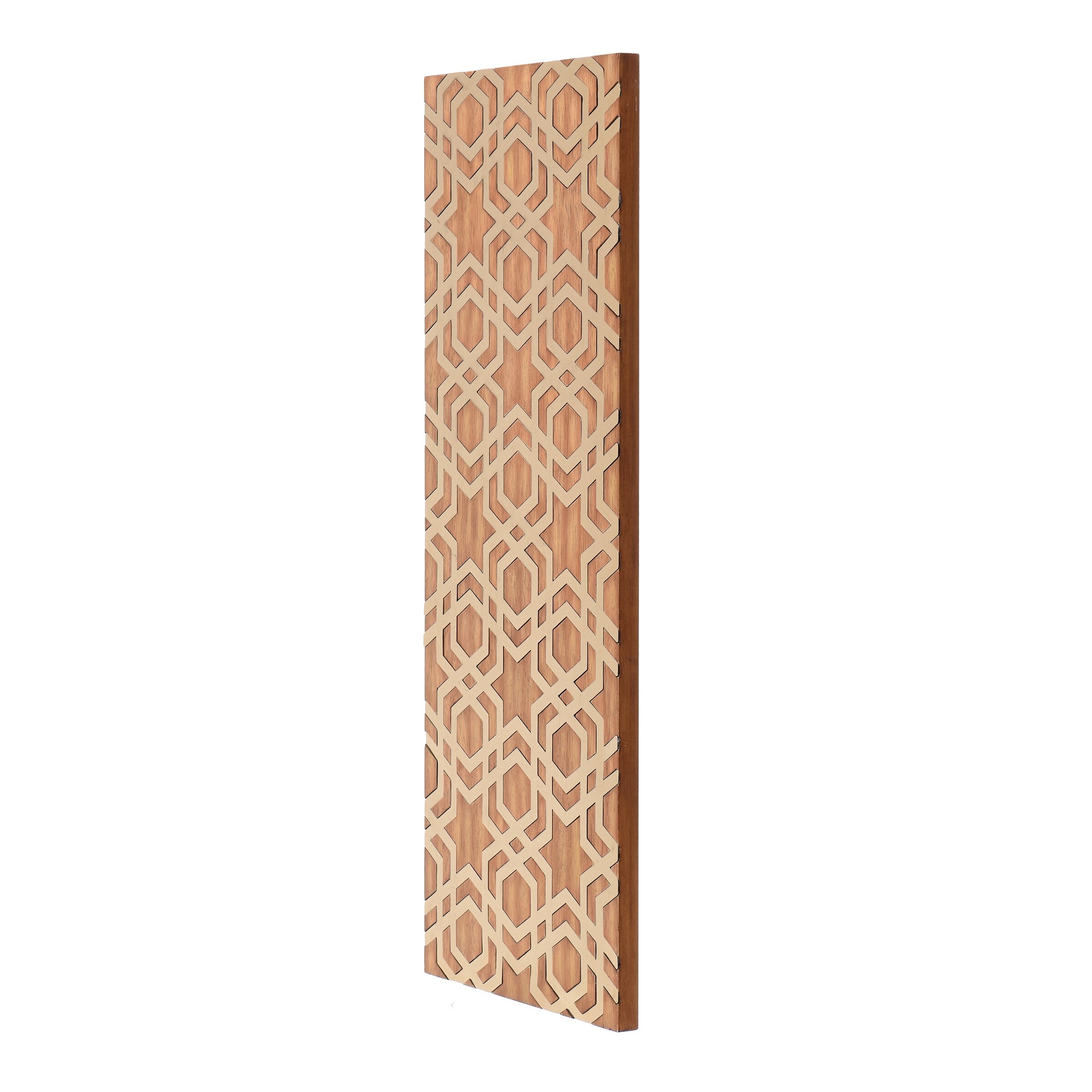 Brass Harmony Mid-Century Wood with Metal Inlay Wall Décor - Bed Bath \u0026  Beyond - 22251545, image size:2400x2400