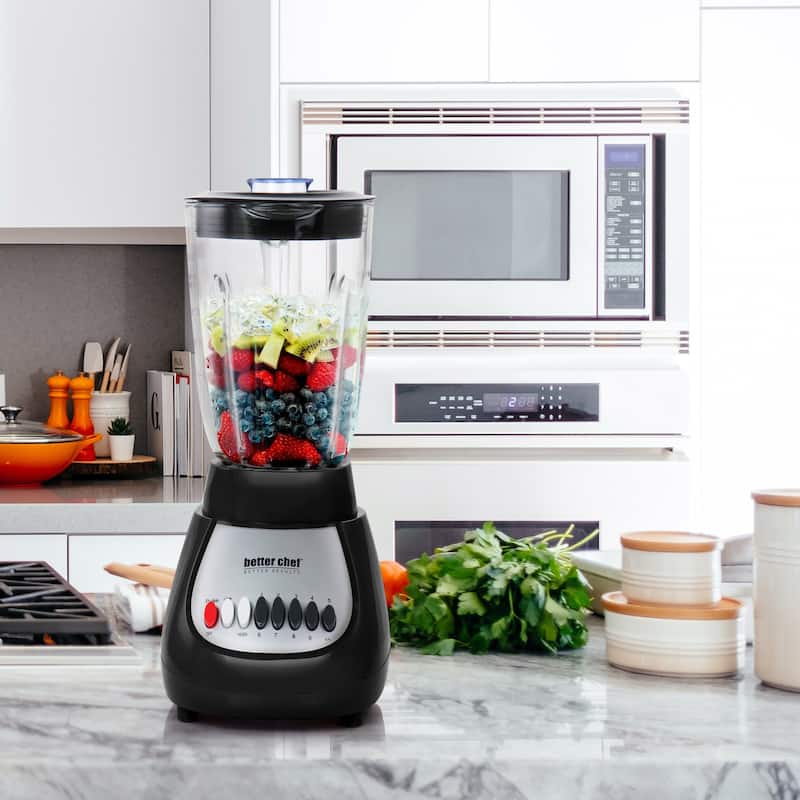 Better Chef 10 Speed 350 Watt Glass Jar Blender in Black