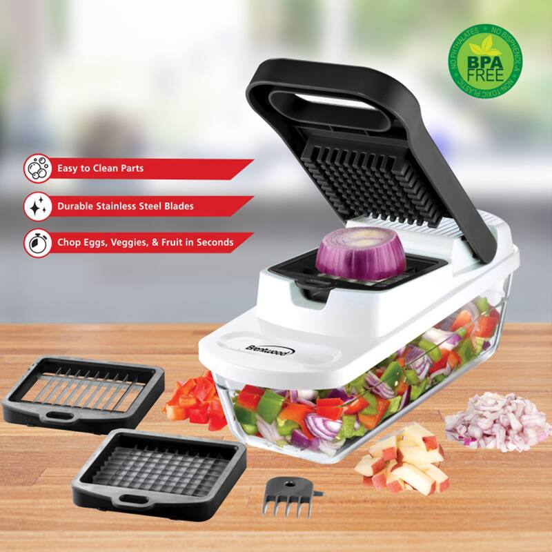 Food Chopper & Vegetable Dicer w/ 6.3 Cup Storage Container