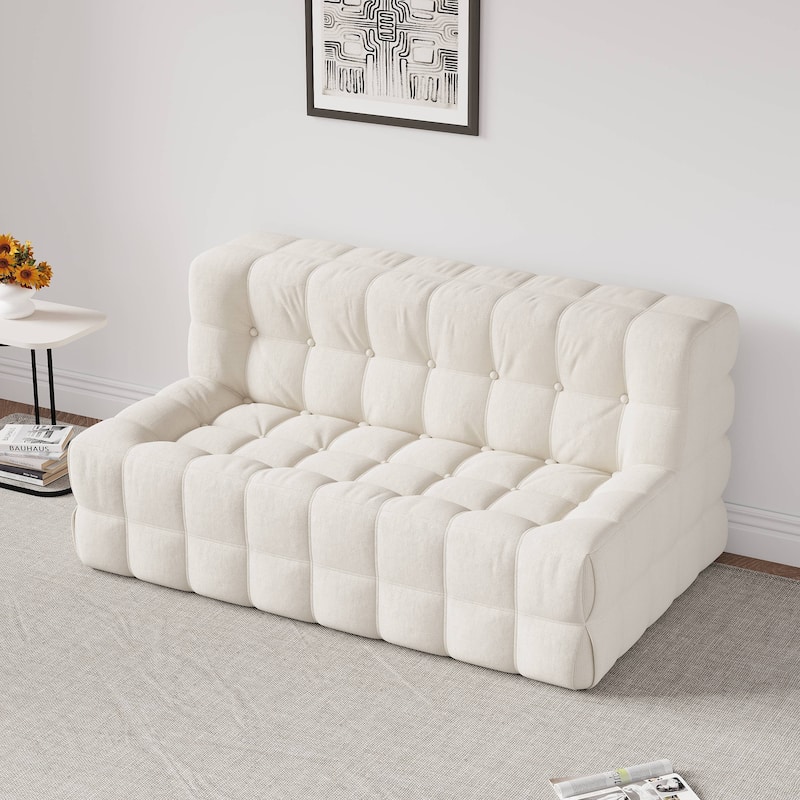 JASIWAY Modern Corduroy Fabric Upholstered Sofa