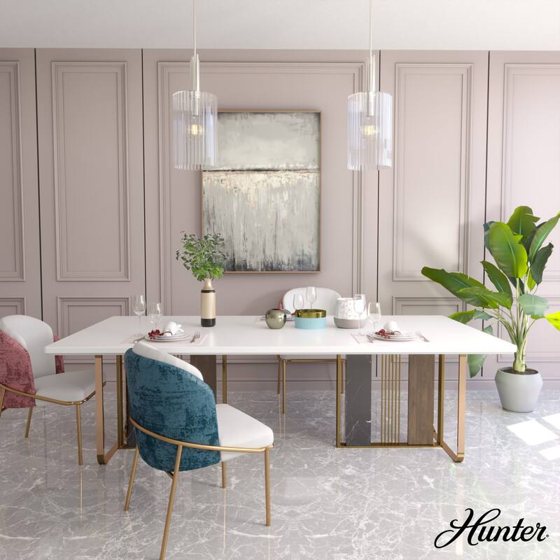 Hunter Gatz 1-Light Pendant - Kitchen Island, Dining Room, Entry - Glam, Contemporary, Transitional