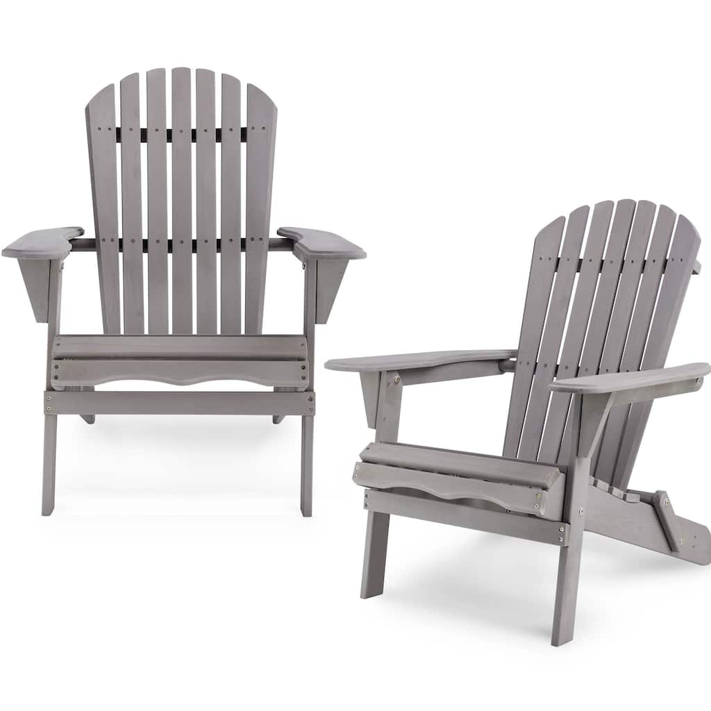 2 Pack Outdoor Wooden Folding Beach Chairs