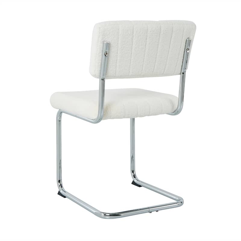 Fabric Light Luxury Dining Chair with Metal Legs(Set of 2) - N/A