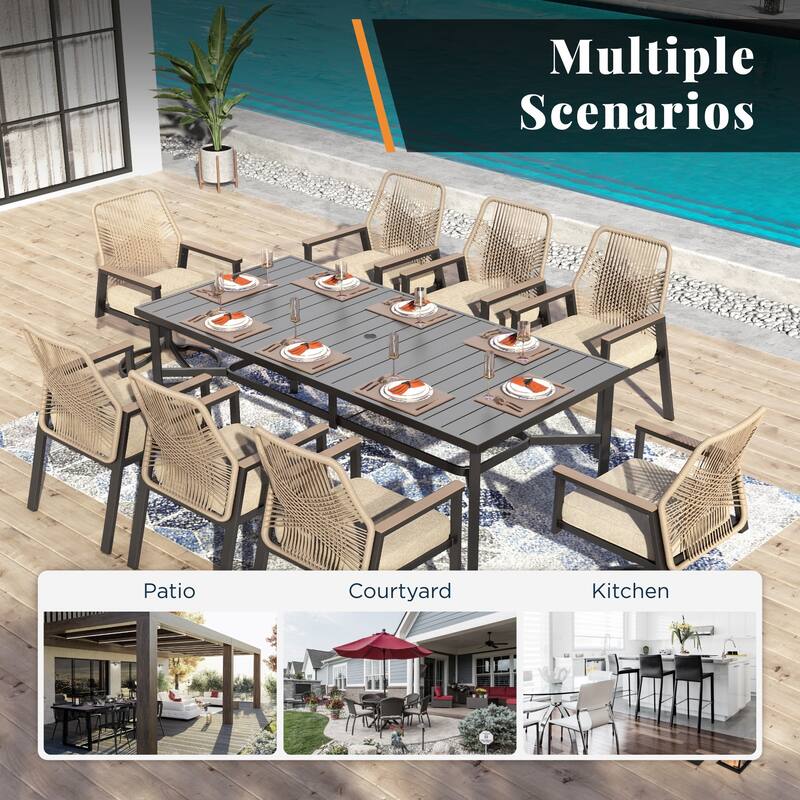 MAISON ARTS Outdoor Dining Chairs Set with Cushions