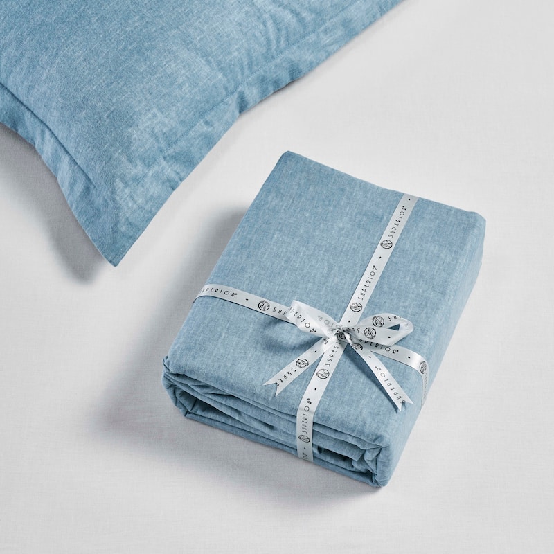 Superior Melange Flannel Cotton Two-Toned Brushed Duvet Cover Set