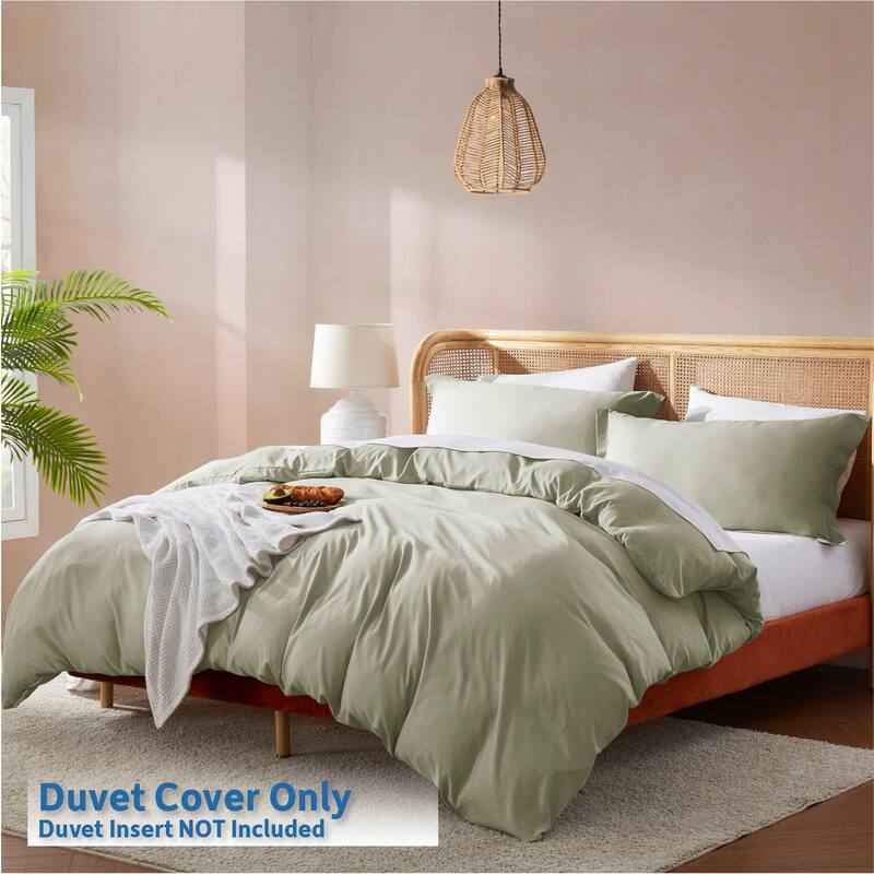 Nestl Ultra Soft Double Brushed Microfiber Duvet Cover Set with Button Closure