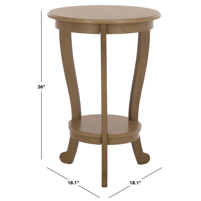 SAFAVIEH Carlotta Grey Pedestal Side Table - 18.1" x 18.1" x 26" - 18"W x 18"D x 26"H