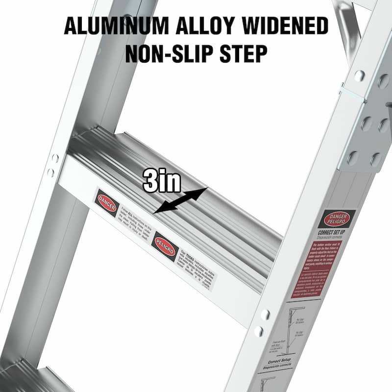 Aluminum Attic Ladder: 350-Pound Capacity, Fits 22 1/2" x 54" Opening, Suitable for 7-10ft Ceilings