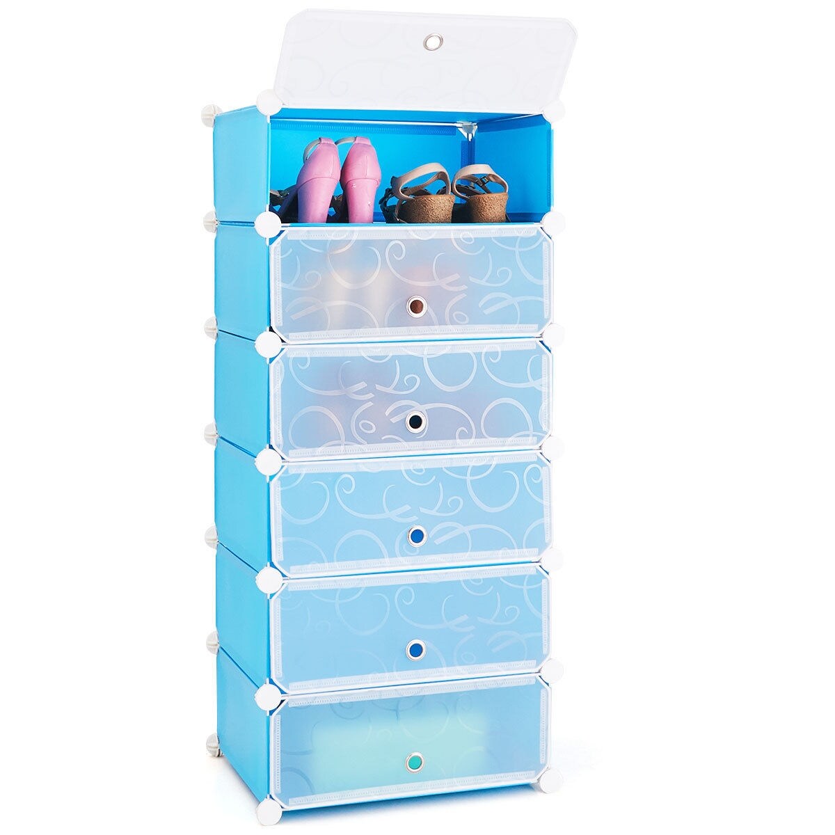 Shop Costway 6 Cubic Portable Shoe Rack Shelf Cabinet Storage