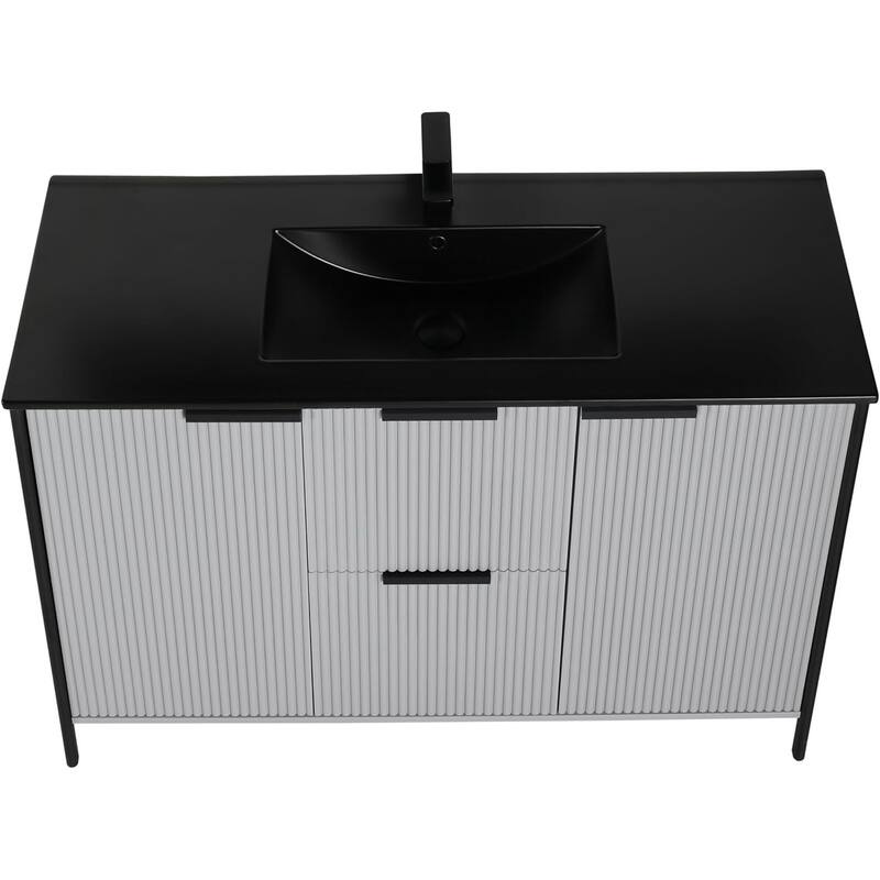 Blossom Annecy 48" Freestanding Bathroom Vanity w/ Black Ceramic Sink