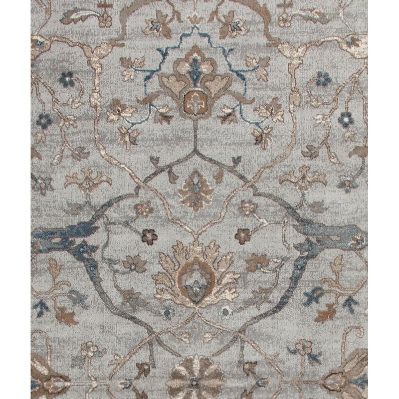 Sally Beige, Blue, and Brown Area Rug - 6' x 9'