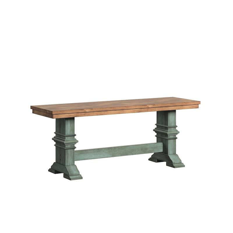 Eleanor Two-Tone Antique White Trestle Base 6-Piece Dining Set by iNSPIRE Q Classic