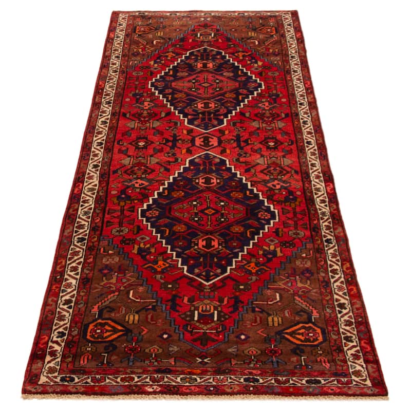 ECARPETGALLERY Hand-knotted Andelz Red Wool Rug - 3'7 x 9'8
