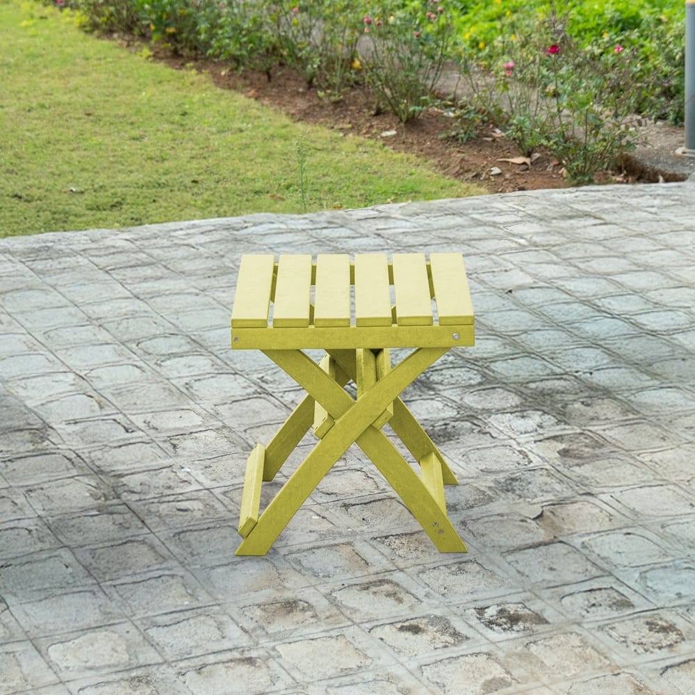 Seaview Fully Assembled All-Weather Recycled HDPE Outdoor Folding Side Table