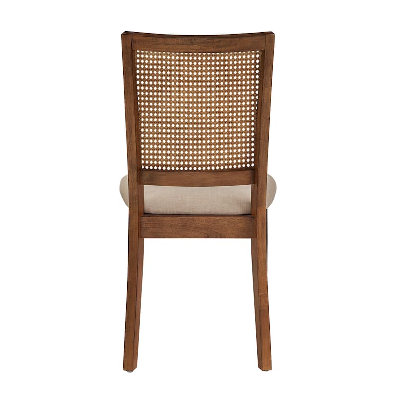 Eleanor Beige Linen Rattan Dining Chairs (Set of 2) by iNSPIRE Q Classic
