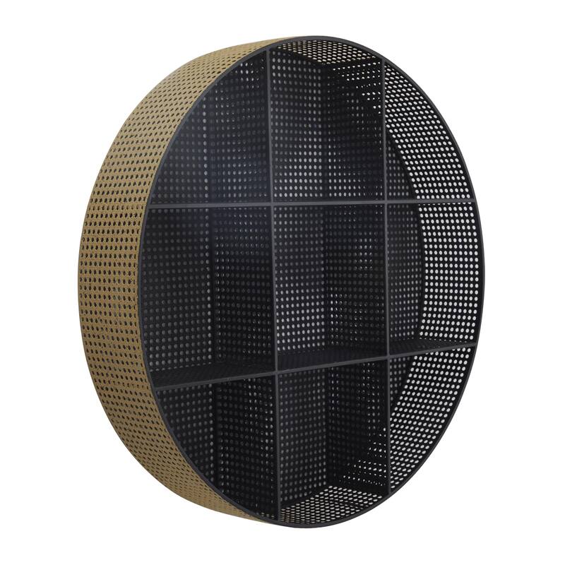 Metal Round 8 Cubbies Wall Shelf - Black - Roche River Decor