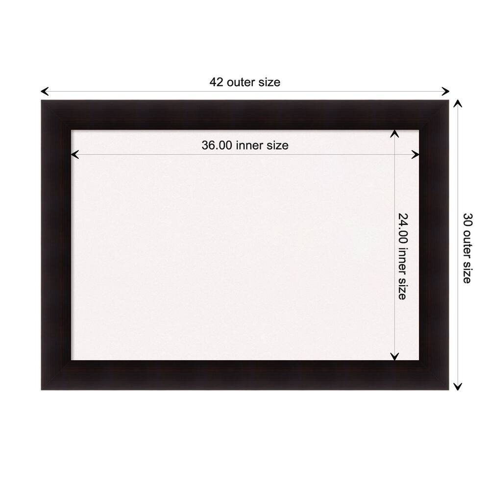 Portico Espresso Wood Framed White Corkboard Bulletin Board