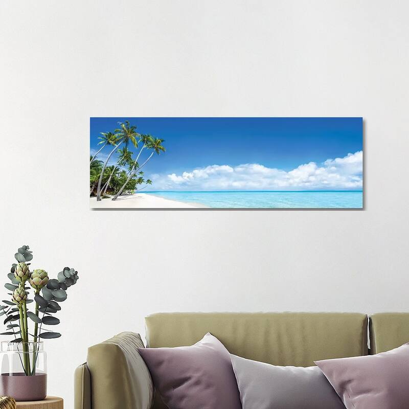 iCanvas "Beach Panorama On The Bora Bora Atoll" by Jan Becke Canvas Print - 16x48x1.5