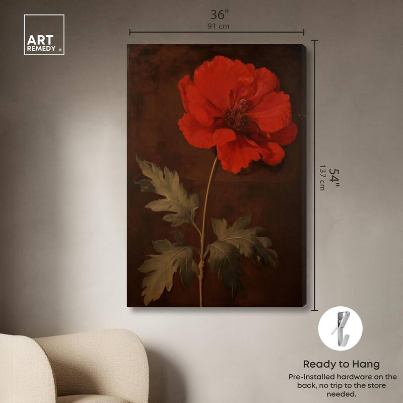 Flourish in Red I Canvas by Art Remedy, Gallery Wrapped