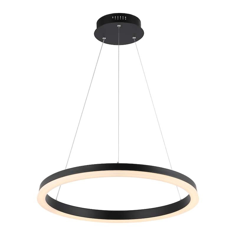 Benton 23.5" 1-Light LED Metal Hoop Pendant, by JONATHAN Y
