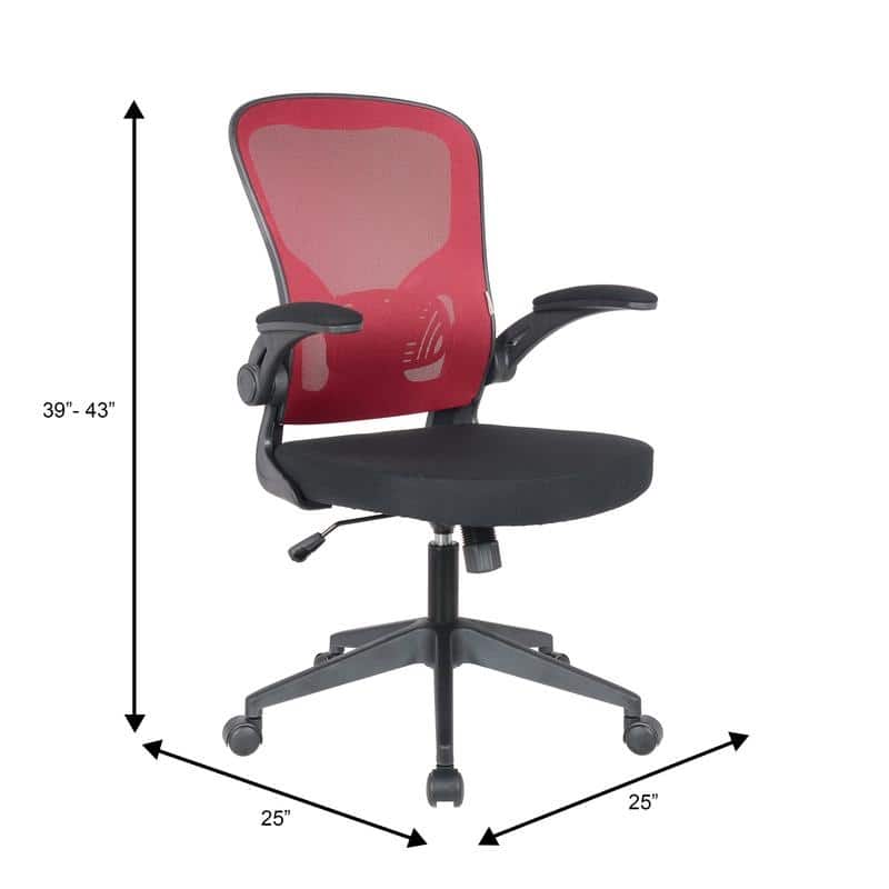Newton Modern Mid-Back Mesh Office Chair with Flip-Up Arms, Adjustable Height, Tilt Lock, Swivel Wheels Desk Chair