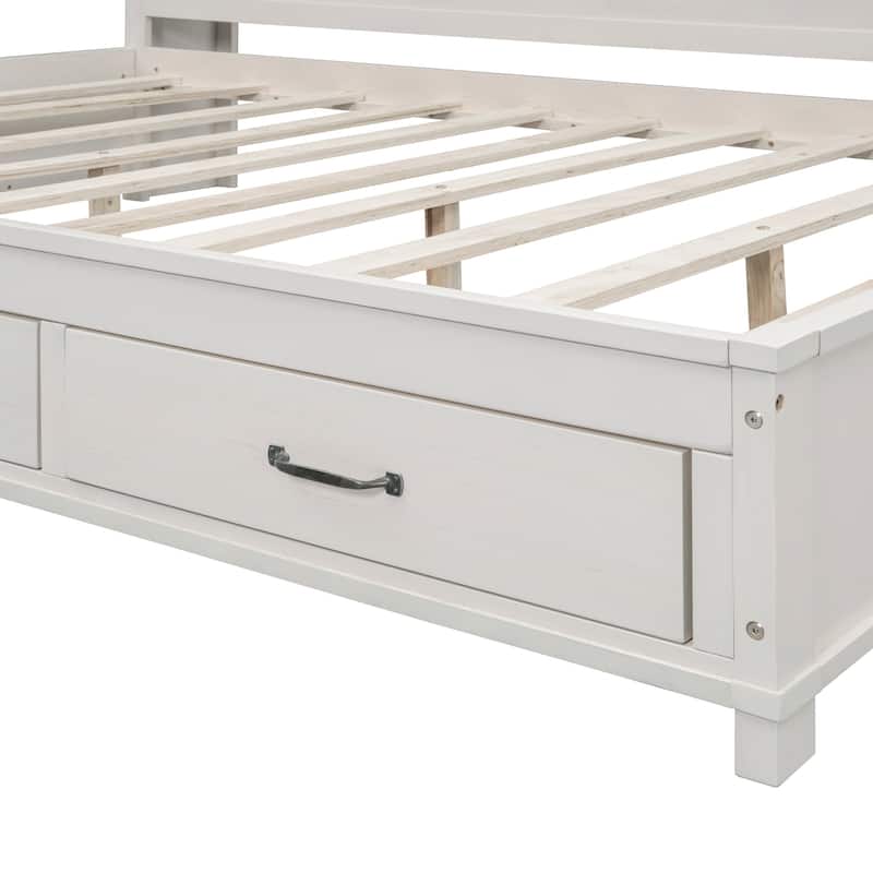 Wooden Daybed with 3 Storage Drawers