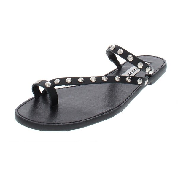 steve madden black studded flats