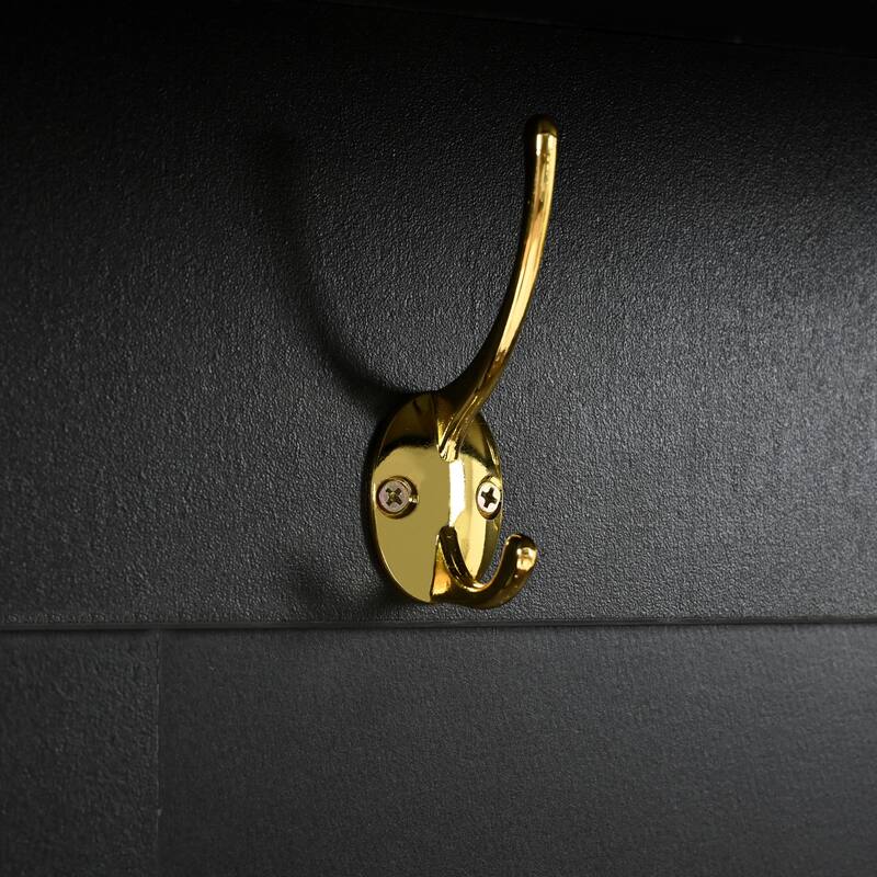 Versatile 4-in-1 Hall Tree with 6 Golden Hooks and Storage Bench