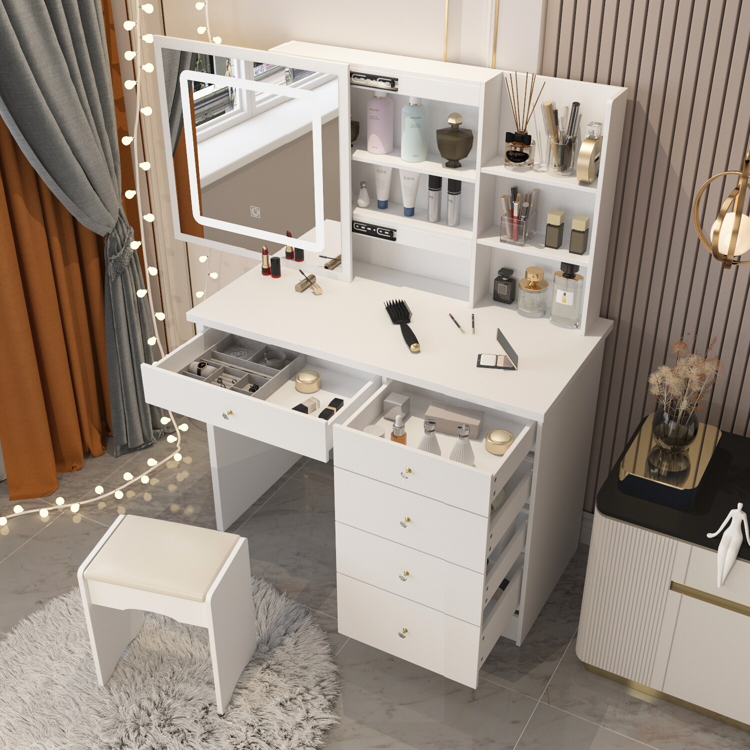 Makeup vanity sale with shelves
