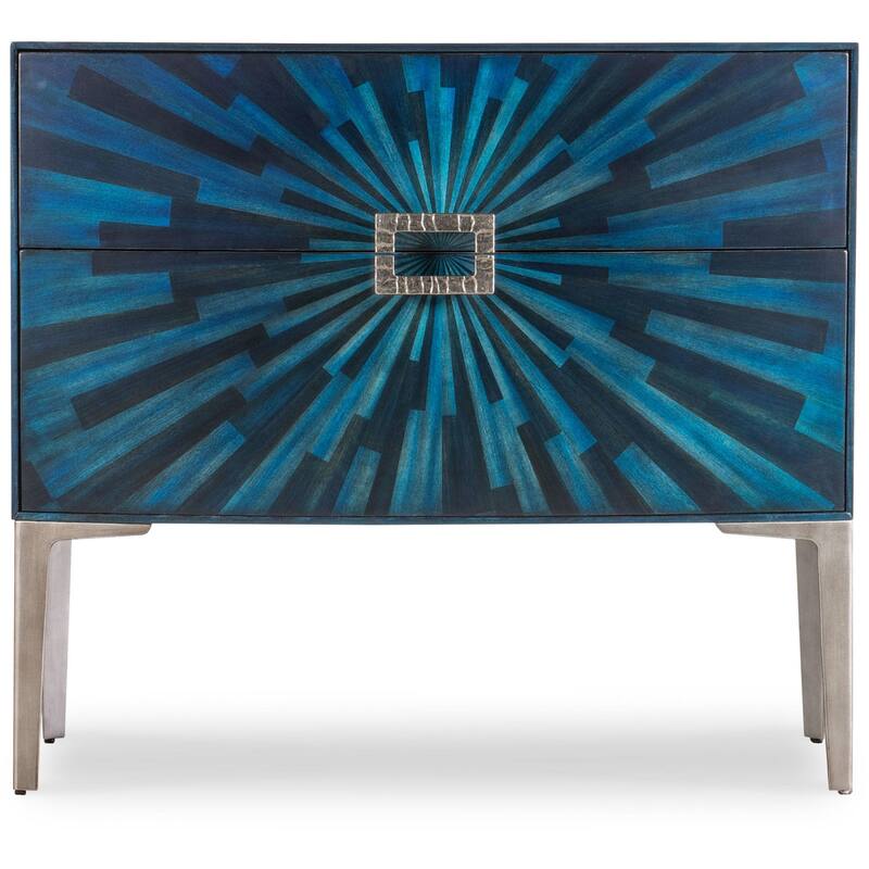 Hooker Furniture 628-85667-45 Cosmic 36" Wide 2 Drawer Maple and - Blue