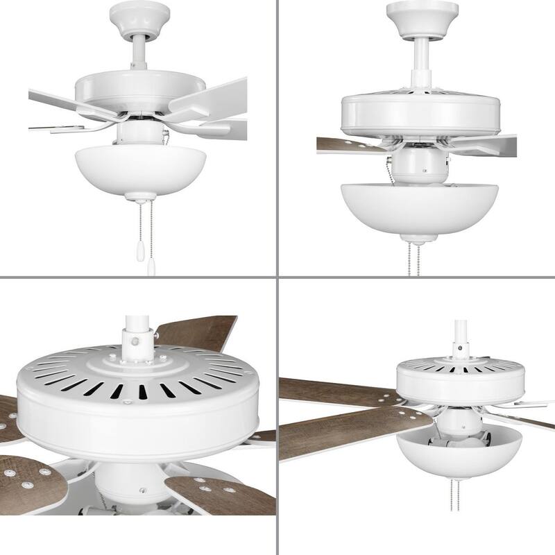 AirPro 52 in. White 5-Blade AC Motor Ceiling Fan with Light - 52 in x 52 in x 16.7 in