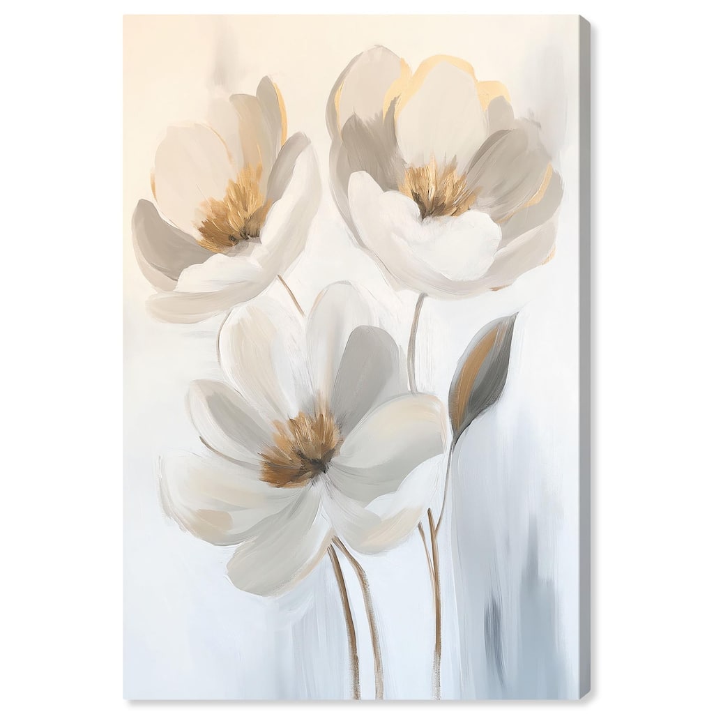 Silvered Flora I Canvas by Art Remedy, Gallery Wrapped