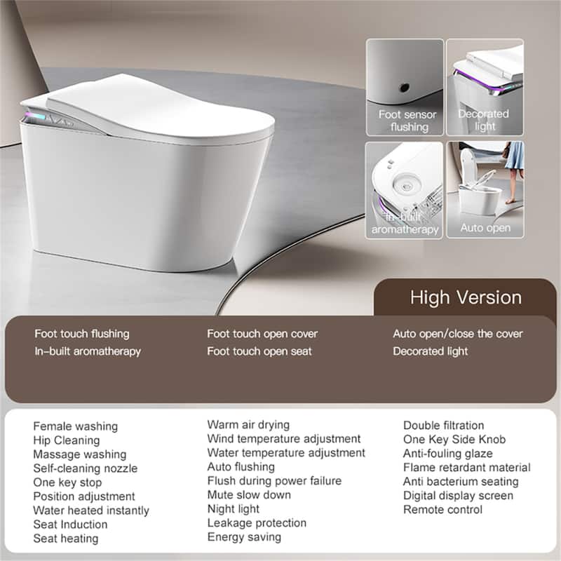 Smart Toilet with Foot Sensor & Auto Opening