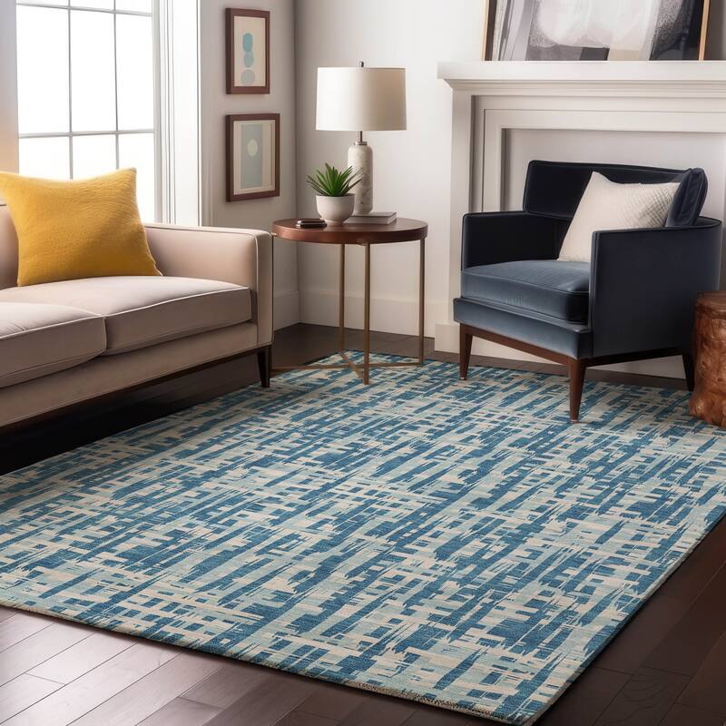 Premium Washable Super Soft Abstract Weave Mayfield Rug - Teal - 5' x 7'6"