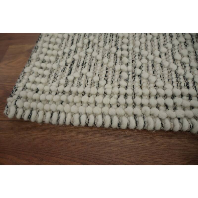 Hand Knotted Oriental 100% Wool Carpet Modern Geometric Beige & Ivories Modern Gotti Design Area Rug - 3' 8'' X 2' 1''