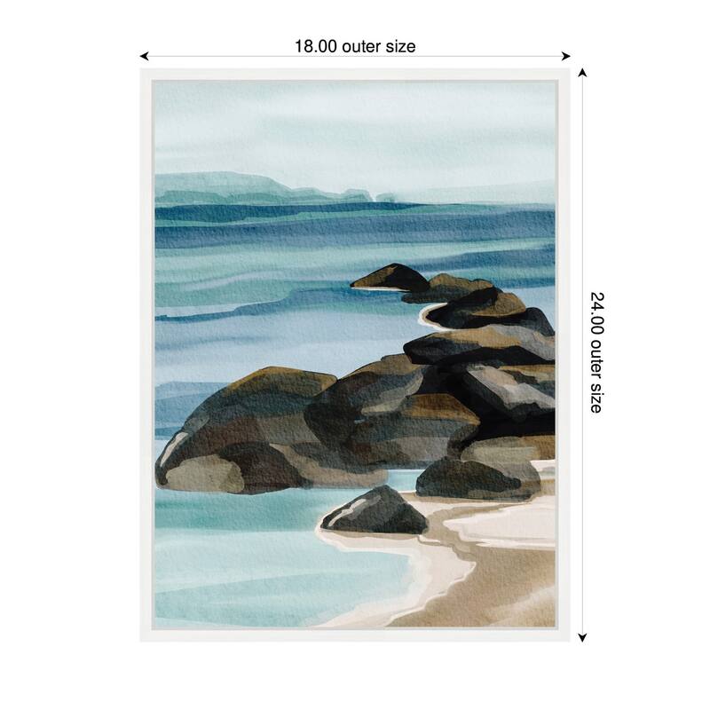 Kate and Laurel Sylvie Ocean Breeze ll Framed Canvas by Nikita Jariwala