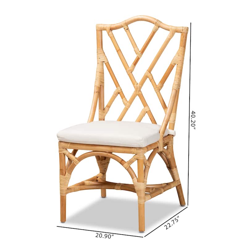 Sonia Modern Natural Finished Rattan Dining Chair