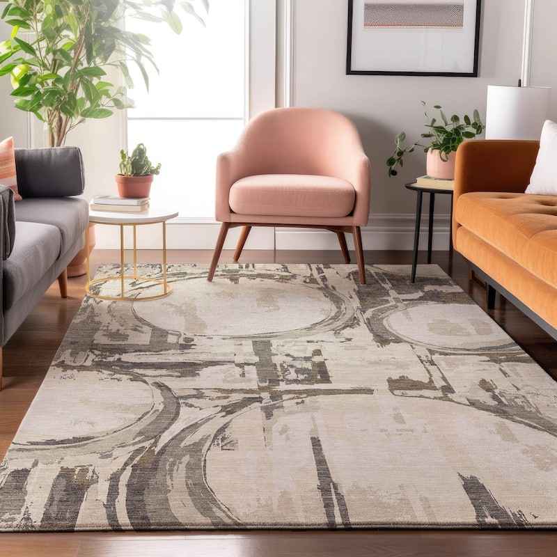 Premium Washable Super Soft Contemporary Casual Mayfield Rug - Ivory - 8' x 10'