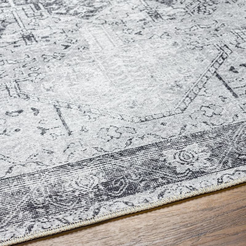 Livabliss Amelie Vintage Medallion Machine Washable Area Rug