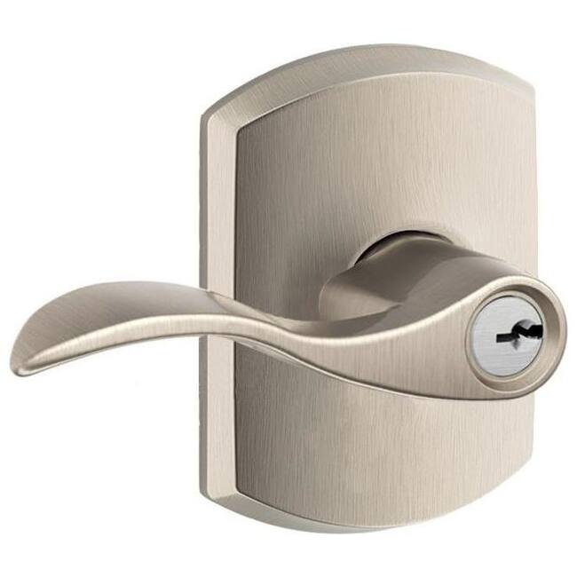Schlage Accent Single Cylinder Keyed Entry Door Lever Set with - Satin Nickel