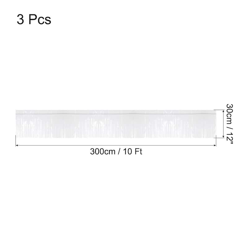 Foil Fringe Garland 10Ft Metallic Tinsel Streamers for Christmas 12Pcs - White - 3 Pcs