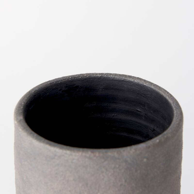 Armani Brown And Gray Ceramic Vase (7")