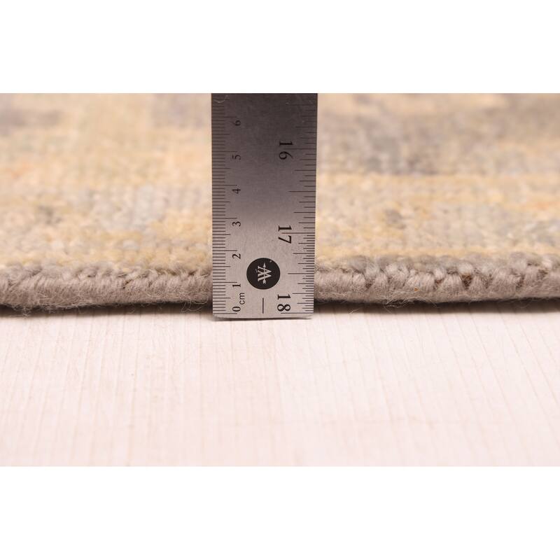 ECARPETGALLERY Hand-knotted Kavya Oushak Dark Grey Wool Rug - 5'11 x 8'10