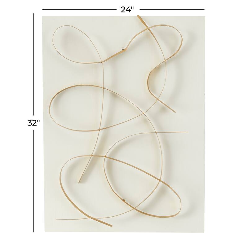 CosmoLiving by Cosmopolitan Metal Overlapping Lines Abstract Wall Decor with White or Black Backing - White or Black