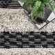 preview thumbnail 13 of 13, Nuloom Ivory Handmade Wool Cotton Geo Striped Shag Rug