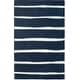 preview thumbnail 45 of 47, Martha Stewart by SAFAVIEH Chalk Stripe Wool/ Viscose Rug 5' x 8' - Wrought Iron/Navy - Rectangle