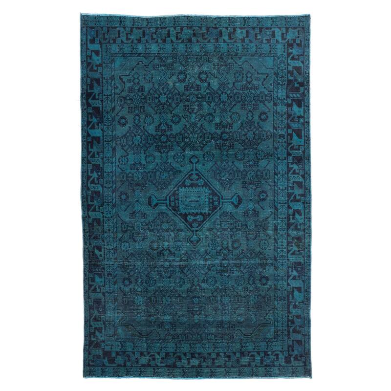 ECARPETGALLERY Hand-knotted Color Transition Turquoise Wool Rug - 4'3 x 6'7