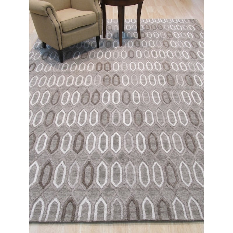 Brown Transitional Trellis Raga Area Rug - Elegant and Timeless Design - 8' x 10'