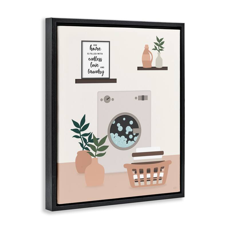 Stupell Modern Family Laundry Phrase Framed Floater Canvas Wall Art Design By Natalie Carpentieri